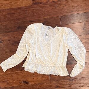 Express Cream Textured Blouse